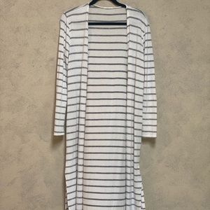 Stripped Long Cardigan